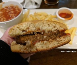 Vegan BBQ burger at Morfa Rhuddlan Table Table in Rhyl
