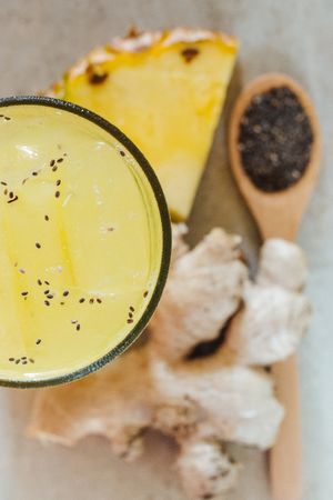 Piña jengibre y chía para un boost de energía 😉 at Agua Ki' in Playa Del Carmen