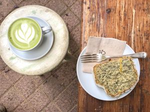 Matcha & lemon loaf with poppy seeds  at La Molienda - Bisbe in Mallorca