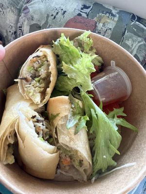 Vegan spring rolls   at Table of Munchies in Christchurch