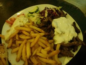 gyros with chips! at Vleischerei in Leipzig