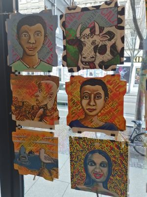 Paintings at Vleischerei in Leipzig