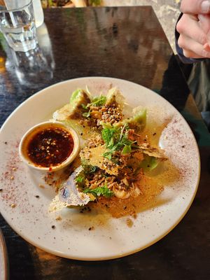 Pan fried dumplings at Mad Apple in Launceston
