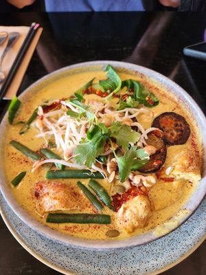 Delicious laksa at Mad Apple in Launceston