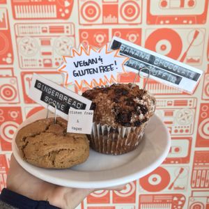 Vegan muffin and scone at Analog in Sister Bay
