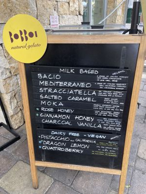 vegan options (9/16/23)  at Bobboi Natural Gelato - Little Italy Food Hall in San Diego