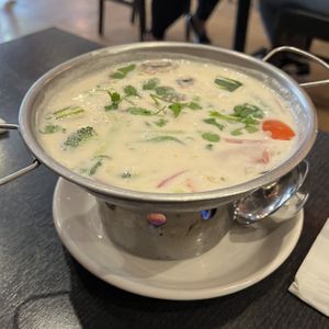 tom kha soup with veggies  at Thotsakan in San Diego