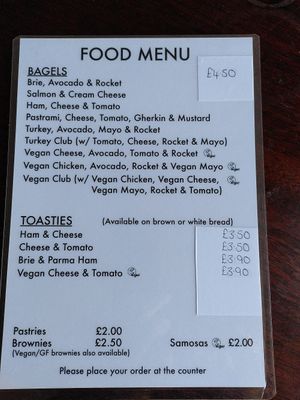 Food menu (Feb 2022) at Bison Coffee House in York