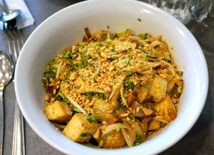 Seasonal plate w/tofu, rice noodles at La Cantine Viêtgétarienne in Paris