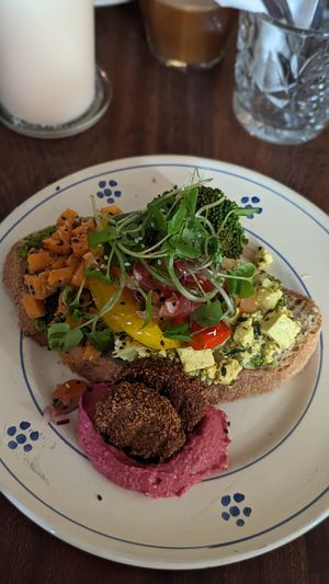Tofu and miso-sweet potatoes at Kalaset in Copenhagen