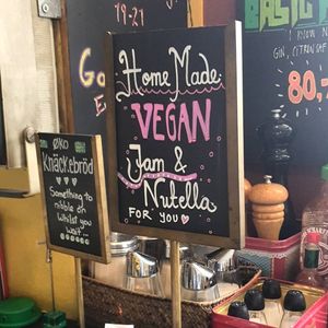 Homemade vegan nutella at Kalaset in Copenhagen