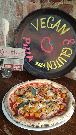 Vegan Pizza "Contadina" at Rustico in Battle