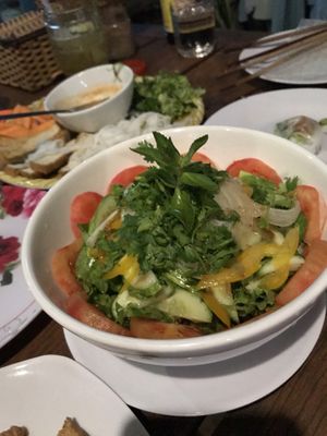 Mixed salad with amazing dressing at Tin Tin Pizzas in Phu Quoc