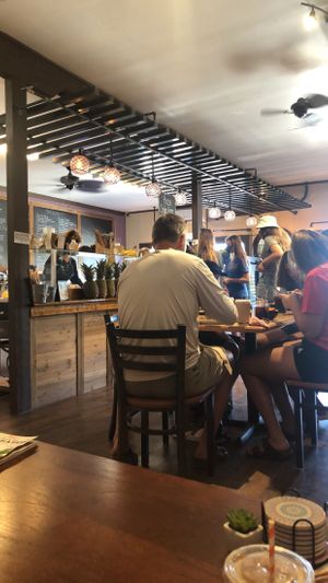 Cute seating area inside at Little Palm in Fort Myers Beach