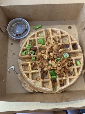 bacon cheddar waffle  at Little Palm in Fort Myers Beach