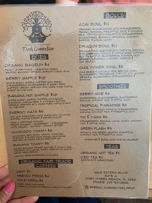 Menu at Little Palm in Fort Myers Beach