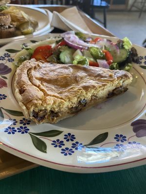 Mushroom quiche!  at Bloodroot in Bridgeport