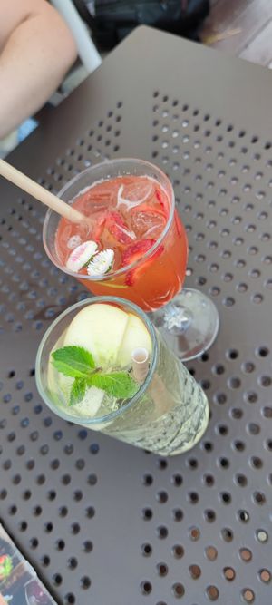 Apple cider and strawberry lemonade at Pierogarnia Stary Młyn in Gdansk
