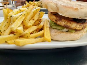 Vegan burger! at Hamburgueria do Bairro - Alexandre Herculano in Cascais