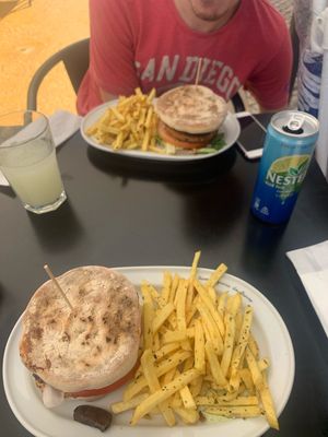 Both of the vegan burgers  at Hamburgueria do Bairro - Alexandre Herculano in Cascais