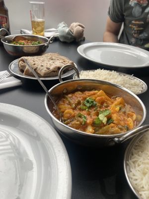 Garlic masala and chilli achari with chapati  at Tamanna in Aviemore