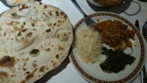 Roti and various curries at Tamanna in Aviemore
