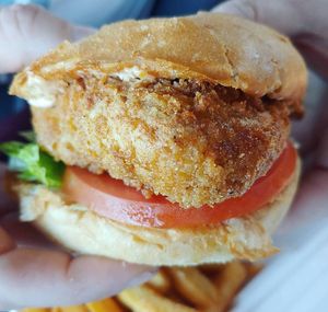 The best and thickest chik'n sandwich I have ever had! at Garden Grill in Las Vegas