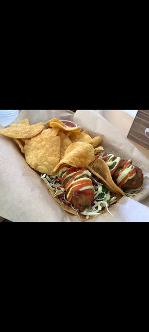 Beer battered avocado tacos 🤤🤤 at Garden Grill in Las Vegas