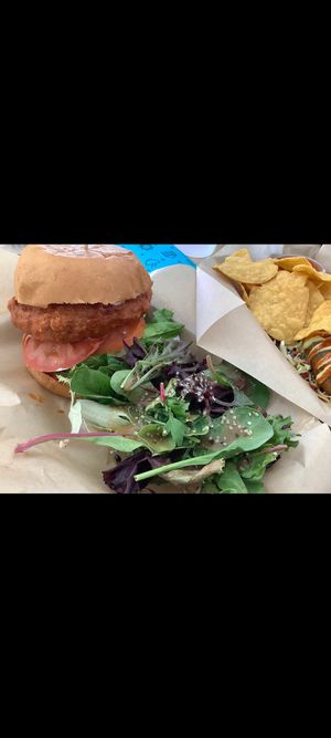 Hot chicken sando at Garden Grill in Las Vegas