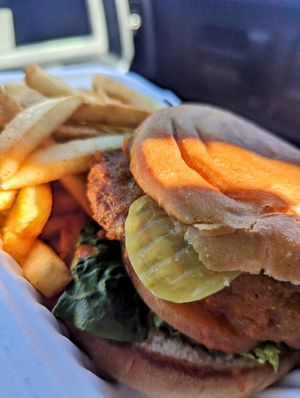 Buffalo chik'n sandwich at Garden Grill in Las Vegas