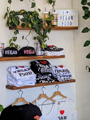 Vegan merchandise at Garden Grill in Las Vegas