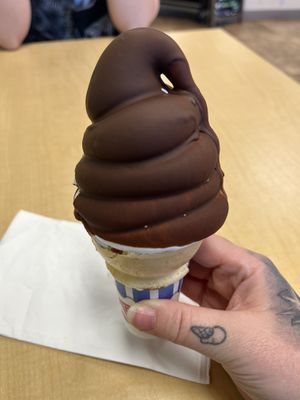 Soft serve with the chocolate dip option   at Garden Grill in Las Vegas
