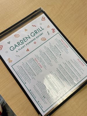 Front of menu   at Garden Grill in Las Vegas