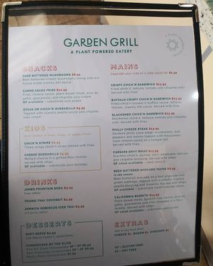 Menu at Garden Grill in Las Vegas