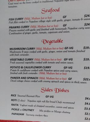 Menu 3 choices others can be modified at Alfresco in Mandurah