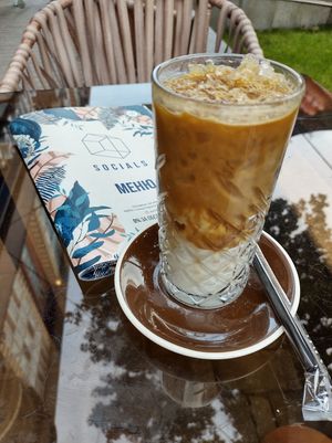 Iced coconut latte at Socials  in Tashkent