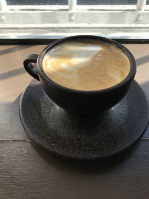 Cappuccino with oat milk at Mala Pražarna in Ljubljana