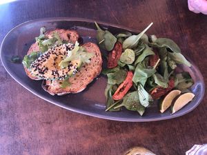 Avo on sourdough at The Balcony in Townsville