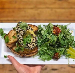 Avo on Sourdough (17.50$) at The Balcony in Townsville