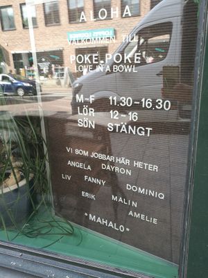 Open hours at Poke Poke in Malmo