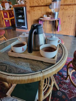 Red tea flight at Dobra Tea in Burlington