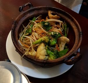 Vegan clay pot vegetables at Sky in Port Adelaide