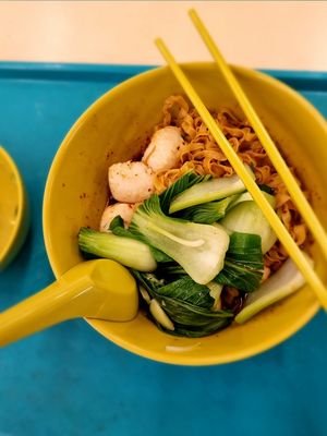 鱼圆面（素）面薄干 at Vegetarian Ideas 不荤主义 in Northeast Singapore