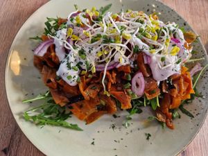 Waffel mit Räucherlax at Doppeltsolecker in Dortmund