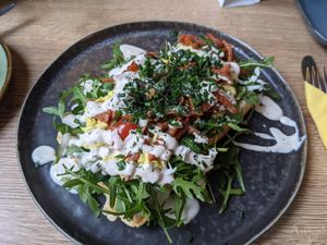 Herzhafte Waffel mit veganem Bacon at Doppeltsolecker in Dortmund