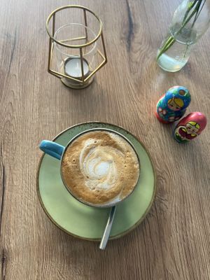 Cappucino mit Hafermilch (Hafer- und Sojamilch sind ohne Aufpreis zu erhalten)   at Doppeltsolecker in Dortmund