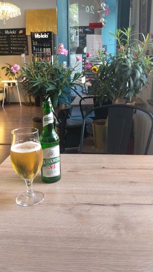 Corner seat with comfy pillows and lots of plants to go with the beer at Doppeltsolecker in Dortmund