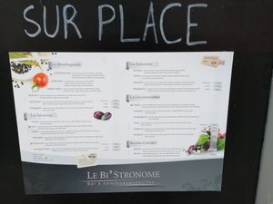 Menu at Le Bi'Stronome in Namur