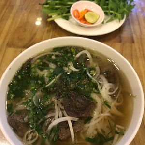 beef pho 35k VND. SO GOOD.  at Thien Duyen Ben Thanh in Ho Chi Minh City