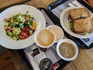 Jubilant. at Aroma in Tel Aviv